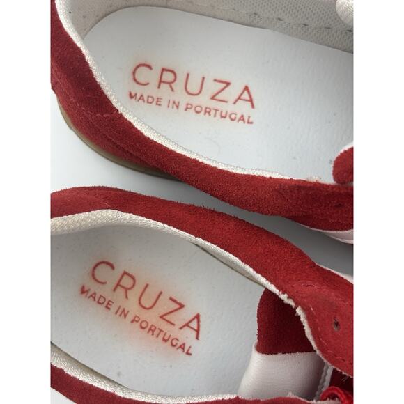 Cruza Low Profile Sneakers Red Suede Size 39 Retro Made in Portugal - Picture 8 of 12
